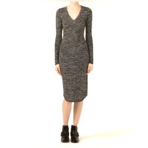 😍2/$20 Aritzia Wilfred Free XS “Lisiere” Casual Bodycon Dress Marled Black Gray